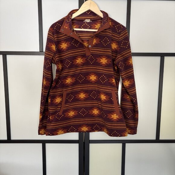 Duluth Trading Sweater Medium Multicolor Aztec Navajo Snap Fleece Sweatshirt - Picture 1 of 13